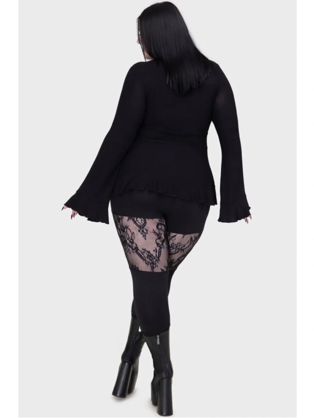 Discontinued* Killstar Lady Fatale Gothic Metal Leggings sz L BNWT - Picture 4 of 5